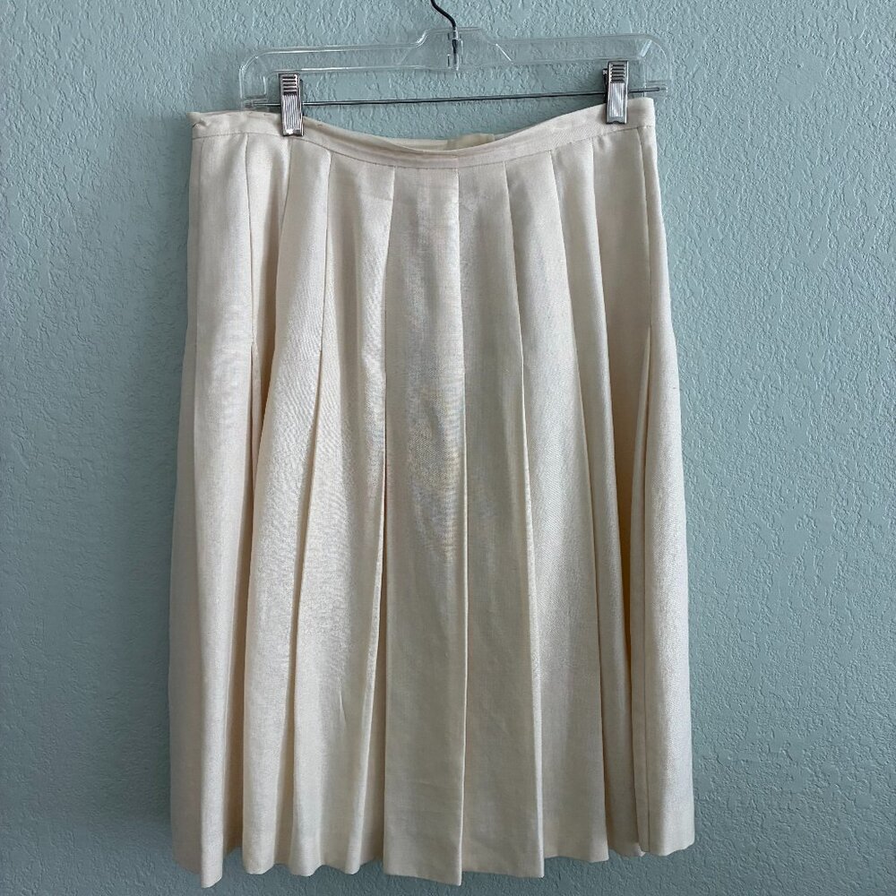 Talbots Classic Ivory Pleated Skirt